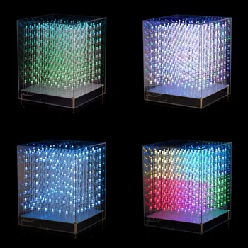 Douk Audio RGB LED Cube 8x8x8 3D Full Color DIY KIT/ Hotové Hudební Spektrum
