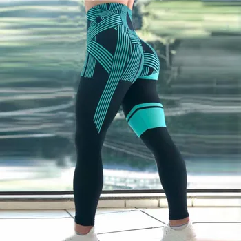 Dámské tištěné High-pasu Hip Stretch Spodky Běh Fitness Jóga Kalhoty sportovní oblečení pro ženy, posilovna bezešvé legíny capris