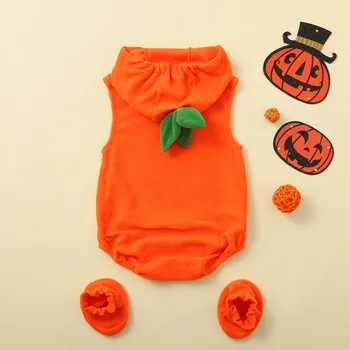 Dítě Halloween Kostým Dýňová Cosplay Halloween Romper Pro Holčičku Oranžové Oblečení Roztomilý Kostým Na Halloween Pro Chlapce Dítě Romper