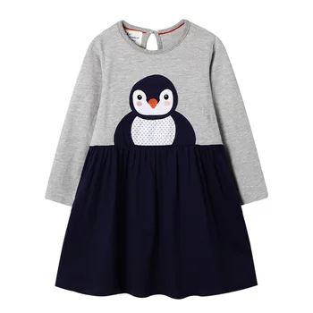 Dívka princezna šaty pro 2-7T dětské oblečení karikatura podzimní zimní dětské oblečení bavlněné dívčí šaty, dětské šaty