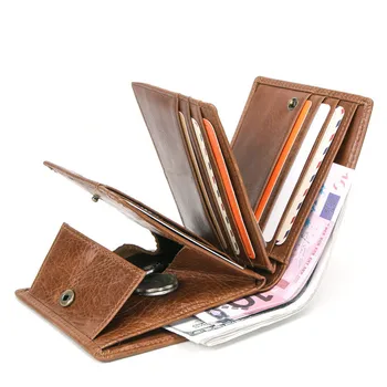 Evropské a Americké klasické kožené peněženky pánské peněženky, multifunkční tri-fold horizontální muži držitele karty krátké peněženky