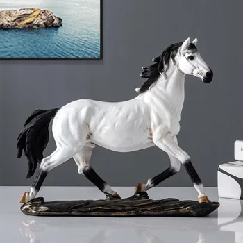 Evropské Běžící Kůň Socha Kreativní Pryskyřice Zvíře, Sochařství, Moderní Umění Zobrazení Pokoj Dekor Ornament, Bytové Dekorace, Doplňky