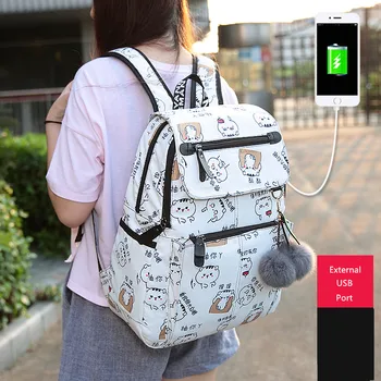 FengDong batohy pro dospívající dívky, školní tašky, černá usb batoh ženy, cestovní tašky batoh ženy módní tašku na notebook 15.6