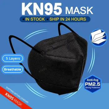 FFP2 Maska KN95 Masky Maska na Obličej 5-Vrstva Prachu, Respirátor Filtrem Maske Prodyšné Ochranné Ústa Masky 95% filtrace Mascarillas