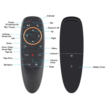 G10 Hlas Dálkové Ovládání 2.4 G Bezdrátové Vzduch Myš, Mikrofon, Gyroskop IR Učení pro Android tv box PRO H96Max X96 mini