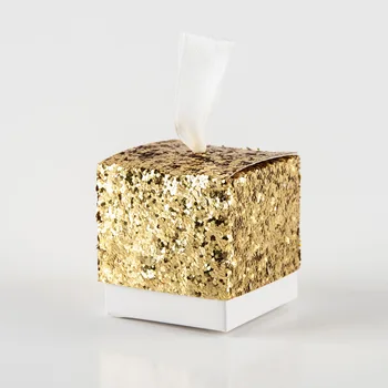 Gold Silver Glitter box Evropských dárkové krabice Svatební Party Dárek Laskavosti Box Slavnostní Večírek Balení Dodávky Svatební Cukroví Box