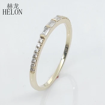 HELON Pevné 10K Žluté Zlato SI/H Skutečné Přírodní Diamant Zásnubní Snubní Prsten Ženy Módní Jemné Šperky, Diamanty, Prsten