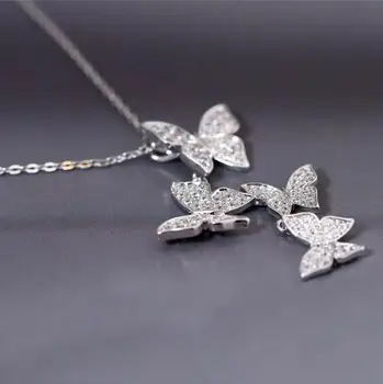 Hfarich stříbrná Barva Více Zirkony Motýl Náhrdelníky & Přívěsky pro Ženy CZ Svatební Prohlášení náhrdelník Náhrdelník Dárky