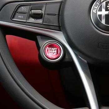 Hliníkové věnované klíč pro Alfa romeo Giulia Stelvio tlačítko start zapalování dekorativní Samolepky Car styling