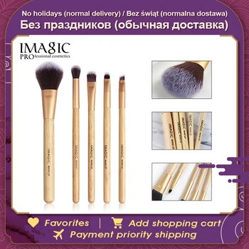 IMAGIC Nové Dámské Módní Kartáče 5PC Dřevěné Kosmetika oční Stíny Štětec Make-up Štětce Sady Kosmetické Nástroje