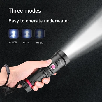 IPX8 Vodotěsné Profesionální LED Potápěčská Svítilna XHP70 Potápění Svítilna Podvodní Svítilna XHP70.2 Potápěčská Svítilna Potápění Svítilna Světlo