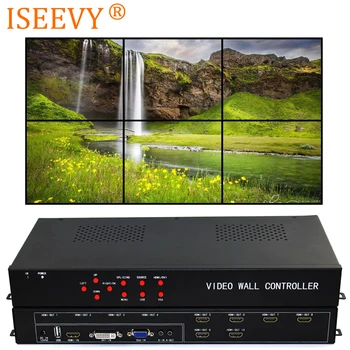 ISEEVY Video Wall Controller 2x3 3x2 HDMI DVI VGA USB Video Procesor pro 6 TV Sestřih Zobrazení