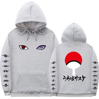 Japonský Streetwear Anime Naruto Mikiny Kabát Zimní Fleece Uchiha Hatake Uzumaki Klanu Odznak Hoodie Mikina Unisex Oblečení