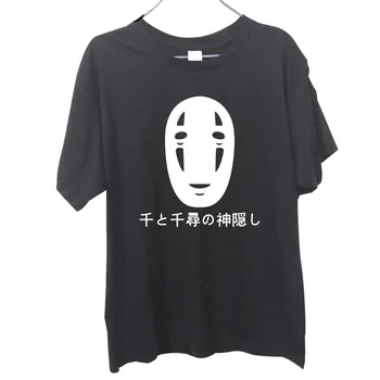 Japonský Styl Spirited Away Dopisy Tisknout Tričko Bavlna Krátký Rukáv Anonymní Harajuku T-Shirt Letní Módní Topy Trička