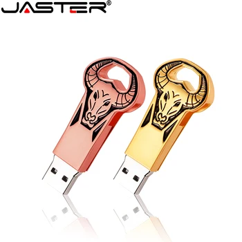 JASTER Memory-Stick USB 2.0 Ovladač Pera Flash-Disk Rotující design Usb JASTER Kovové Bull Head-Dárek 16 GB 64 gb 8 gb