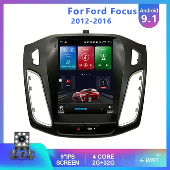 JOYINCAR Pro Ford Focus 3 Mk 3 2012-2016 Tesla obrazovka Tesla stylu Android 9.1 Auto Rádio Multimediální Video Přehrávač, GPS Navigace
