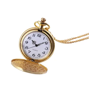 Klasické reloj Velké Dvou Tváří Módní Zlaté Kapesní Hodinky Soudu, Styl Kapesní Hodinky Lady Náhrdelník s Přívěskem Quartz Kapesní Hodinky часы