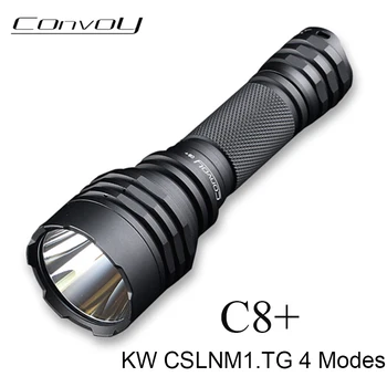 Konvoj C8 Plus s KW CSLNM1.TG 6500K 4 Režimy Svítilna Torch Black Flash Light Kempování, Rybaření Lovecké Pracovní Světlo Latarka
