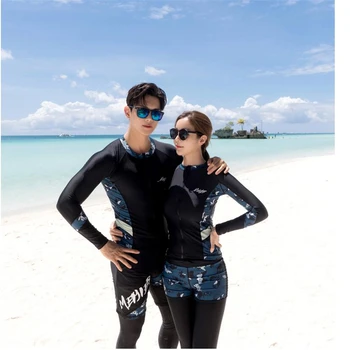 Korejský styl Odpovídající páry, šnorchlování plavky ponořit a plout Muži ženy surf plavat neopren Medúza kostým plavky set