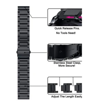 Kovový Pásek Pro Xiaomi Huami Amazfit GTR 47mm GTR2 GTR 2E Nerezové Oceli Náramek Amazfit Tempo Stratos 2 2S 3 Correa watchband