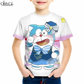 Kreslený Doraemon Děti T Košile Boy Girl 3D Tisk Japonské Anime Krátký Rukáv Mikina Dětská Zábavná Mládeže Harajuku Topy