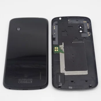 Kryt baterie Pro LG Google Nexus 4 E960 Baterie Dveře Zadní Sklo Kryt + NFC Opravy Dílů Černá Bílá Sklo Materiál