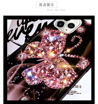 Krásné Bling Drahokamu Diamond Butterfly Pouzdro S Crystal Řetězce Pro Iphone 12 Mini 11 Pro XS Max XR X 8 7 6S Plus SE