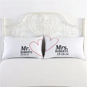 Krásné Miluji Tě Pillowslip Romantické Svatební Dárek na Valentýna Pár Spí Pillowcover Roztomilé Queen Size Ložní prádlo povlaky na Polštáře