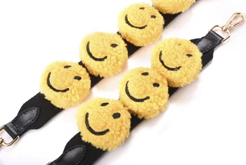 Krásné Žluté Usmívající Se Tvář Široký Popruh Přes Rameno Pás Taška Módní Dámské Kabelky Příslušenství Náhradní Ramenní Popruh Nylon Fanny