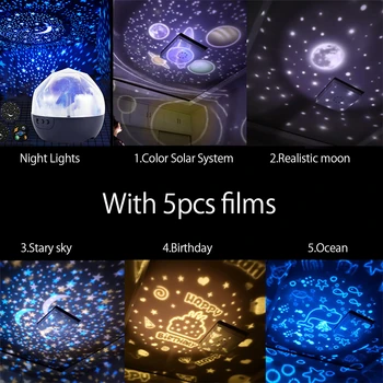 LED Star Lampa Projektoru Atmosféru Noční Světlo Magic Hvězdnou Oblohu, Měsíc Lampa, Planeta, Vesmír Projektor Noční Světlo Pro Dítě Dárek