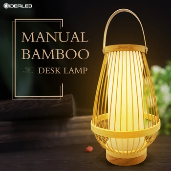 Led stůl, stolní lampa, Ručně vyráběné bambusové tkaní Studijní noční světlo ložnice útulné tatami tatami zen noční homestay bambusové lampy