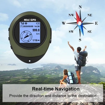 LEEPEE Mini GPS Satelitní Navigace GPS Pozicionéru Kompas Pro Venkovní Sport, Cestování Turistika Handheld S Přezkou Auto Elektroniky