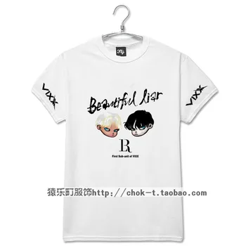 Leo Vixx ravi sub-jednotky LR vrátit album krásný lhář tisk krátký rukáv t-shirt kpop módní muži ženy letní tričko