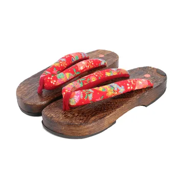 Letní Muži Japonské Kimono Dřeváky Geta Dřevěné Pantofle Paulownia Boty Kolo Toe Cosplay Kostýmy Vnitřní Byty Flip Flops Sandály