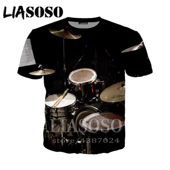 LIASOSO Anime 3D Tisk T shirt Muži Ženy Módní Harajuku T-shirt 2020 Drum Set Bass Legrační trička Letní Krátký Rukáv Tričko Top