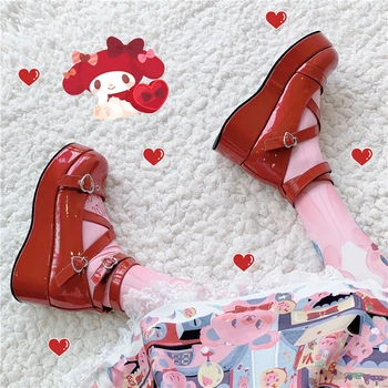Lolita boty vintage kulaté hlavy tlustým dno dámské boty roztomilé bowknot cross obvaz roztomilé loli boty cosplay kawaii dívka