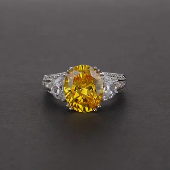 Luxusní Šumivé Oválné 5A Zirkony Prsteny pro Ženy S925 Mincovní Stříbro Zásnubní Šperky, Dárky, Elegantní Půvab Pár Prsteny Anel