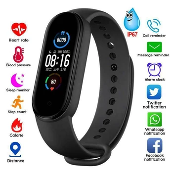 M5 Chytré Hodinky Kapela Náramek Vodotěsné Smartwatch Na Zápěstí Krevní Tlak, Srdeční Frekvence Fitness Tracker, Náramek Náramek