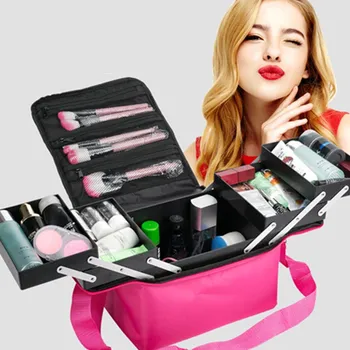 Make-up Taška Ruční velká Kapacita vícevrstvé Manikúra Lak na Řasy Kosmetické Nástroje Kit Kosmetické Pouzdro pro Ukládání Toaletní Taška