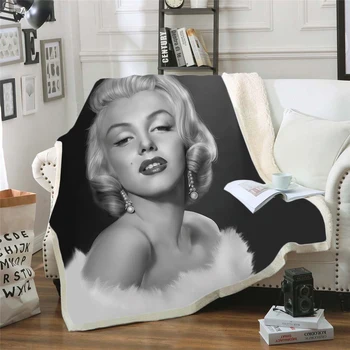 Marilyn Monroe 3d tištěné fleece deka pro Postele pěší Turistika Piknik Tlustou Přikrývku Módní Přehoz Sherpa Hodit Deku style-7