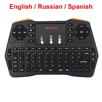 Mini Klávesnice ruský španělský anglický Verze 2.4 G Bezdrátová Klávesnice pro Mini PC, Notebook, Android TV Box Malina Pi 3 Orange Pi