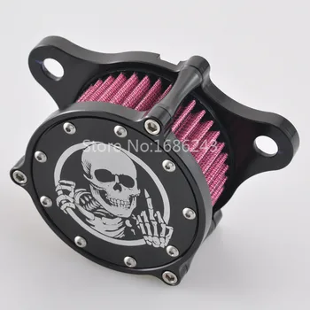Motorcycle Air Filter Cleaner Výkon Systému Kit Skull Prostřední Prst Styl Pro Harley Sportster XL883 Iron 883