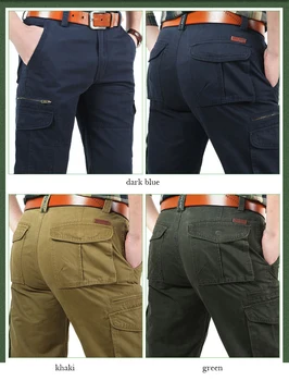 Mwxsd značky pánské Ležérní bavlněné vojenské kalhoty Mužské Multi Pocket Kalhoty Kombinézy Army Kalhoty vysoké kvality