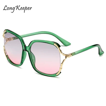 Módní Nadrozměrné sluneční Brýle Dámské Luxusní Značky Velký Rám Náměstí Sluneční Brýle, Ženy Gradient Eyeware Růžová Zelená UV400 Oculos