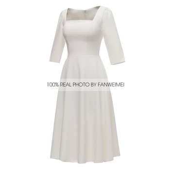 Měkký satén jednoduchý svatební šaty družička bílá černá svatební pary šaty FANWEIMEI factory cena #808
