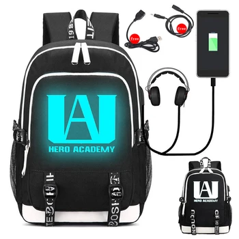 Můj Hrdina Academia Světelný Batoh Multifunkční USB nabíjecí Batoh pro Teenagery Cestovní Batoh Laptop Taška Dívky Chlapci Školní Tašky