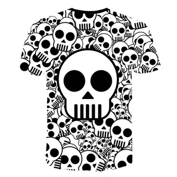 Negro Pavučina A Lebky pinted 3D camiseta hombres camiseta verano harajuku camiseta Ležérní Camisetas manga corta Topy cadera hop