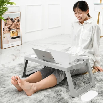 Notebook Bed Tray Nastavitelný psací Stůl Laptop Stand pro Postele, Plastové Skládací Notebook Stůl pro Stravování Pracovní Psaní, Hraní, Kreslení