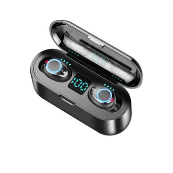 Nové Horké klávesy F9 Bluetooth Headset Handsfree TWS Bezdrátová Sluchátka S Nabíjecí Pouzdro Obrazovce Touch 5.0 Sluchátka