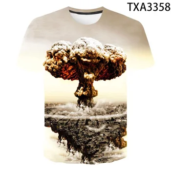 Nové Letní Atomové výbuchu bomby 3D T Košile Ležérní Pánské Dámské dětské Krátký Rukáv Boy girl Děti Tištěné T-shirt Cool Topy Tee
